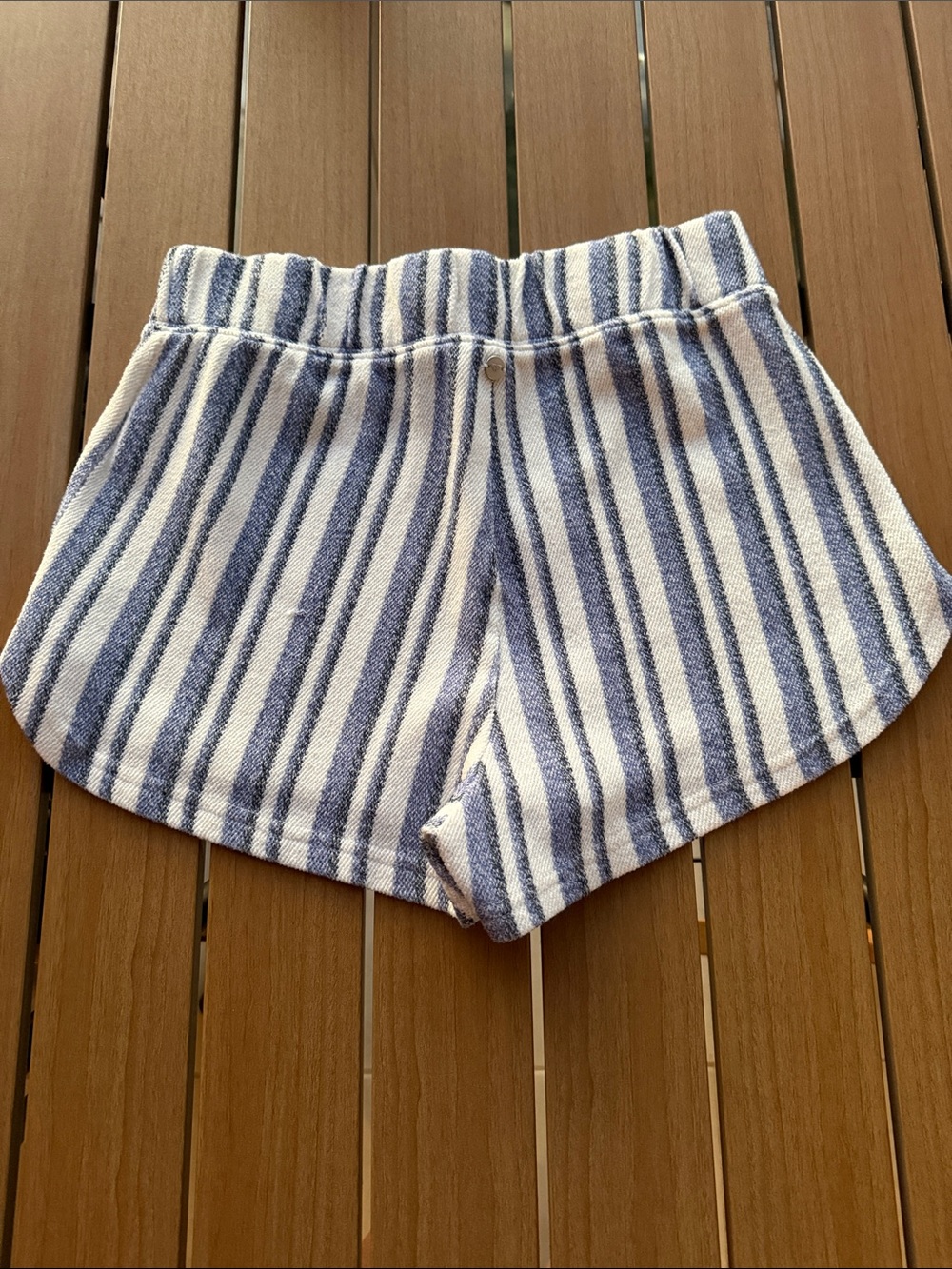 Roxy Blue and White Striped Terry Shorts - Picture 2 of 3